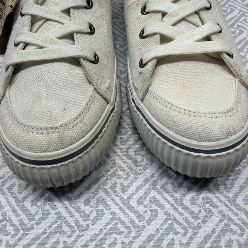 True Religion Vintage Canvas Low Top Sneakers White Men’s Size 11 TR118113 READ!